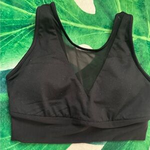 ALO Yoga Black Sports Bra with Mesh Details